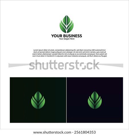 logo designs concept, A geometric leaf symbol with sharp clean lines, bold greens with a hint of white, modern and professional for your company