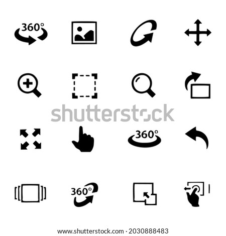 Simple Icons Set with Design Elements of Image Manipulations, Scrolling, Rotating, Zooming, Expanding and more. Modern vector pictogram collection.