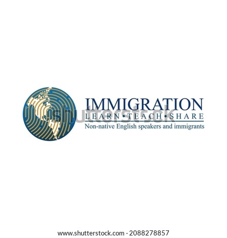 immigration logo vector. Concept of immigration and migration programs, Services and Free Online Evaluation