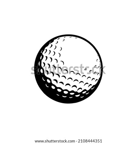 Golf ball. black and white, vector icon