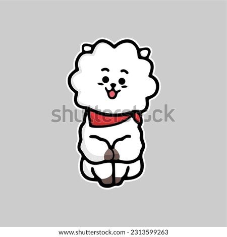 RJ cute bt21 big set sticker concept vector design