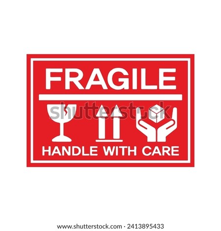 Illustration vector: Fragile handle with care sticker and poster for delivery service