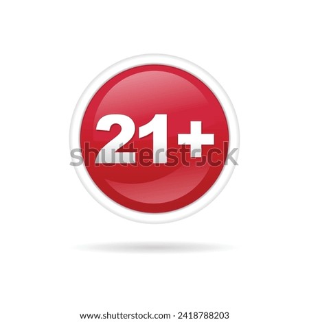 Under twenty-one years. 21 plus icon vector. Adults only. Simple vector flat illustration.