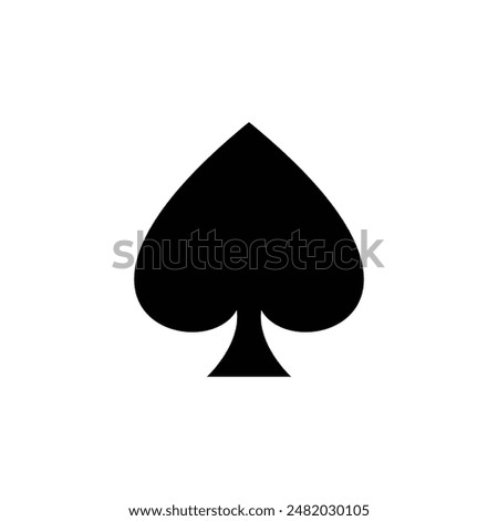 Vector high quality illustration of the french playing cards suit of Spade black symbol isolated on white background