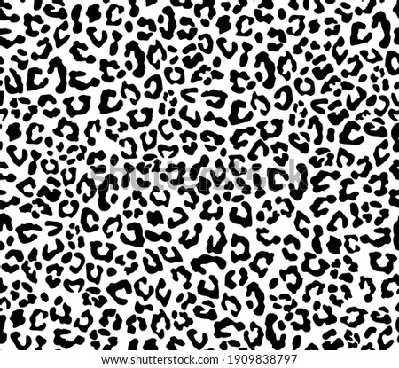 Vector seamless leopard pattern, black spots on a white background classic design