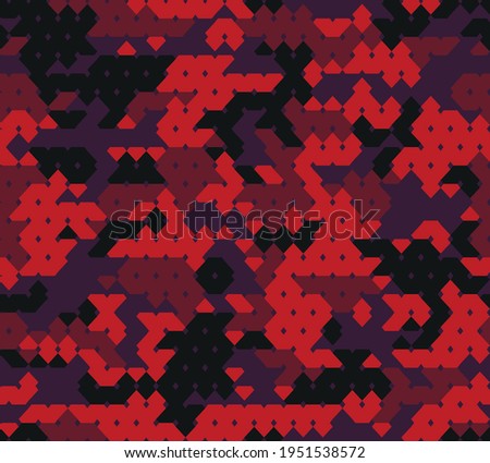 Digital Red Camouflage Pattern