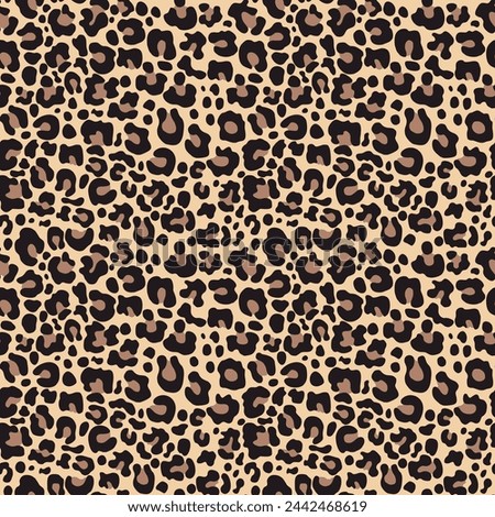 
Leopard print vector seamless pattern, animal background, wild cat texture, spots on background.