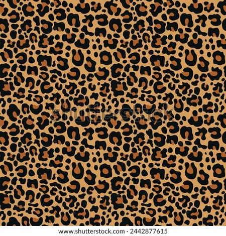 
Seamless leopard pattern, cat spots on yellow background, vector texture, leopard fashion design