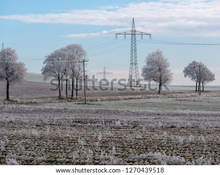 Similar – Foto Bild Strommasten in Winterlandschaft