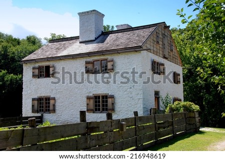 SLEEPY HOLLOW, NY - July 10, 2009:  The c. 1750 manor house built by Frederick Philipse at historic Philipsburg Manor