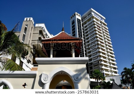 Hua Hin, Thailand - January 1, 2010:  The five-star Hilton Hotel and Resort is one of Hua Hin\'s finest luxury hotels