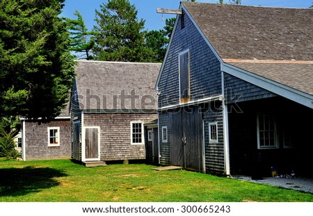 Osterville, Massachusetts - July 13, 2015:  Herbert F.  Crosby Boat Shops at the Osterville Historical Society on Cape Cod