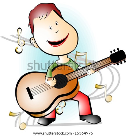 Cartoon Guitar Player Stock Vector Illustration 15364975 : Shutterstock