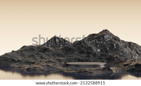 Image, Stock Photo Man standing in volcanic valley during trip