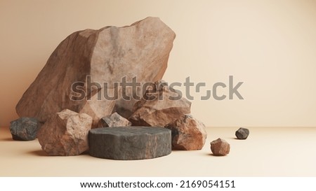 Similar – Image, Stock Photo Man standing in volcanic valley during trip