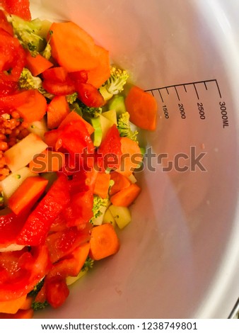 a pot of vegetable soup Stok fotoğraf © 