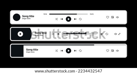 Music media player collection template icon multimedia song application interface illustration vector