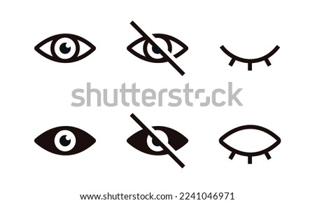 eye visible and invisible access icon collection view forbidden hidden content symbols for show and hide password