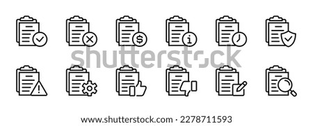 Document contract approval status icon outline style paper agreement process vector design for finance request, terms policy agreement, of any business application