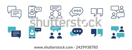 online message bubble chat icon set online communication social discussion vector illustration for web and app
