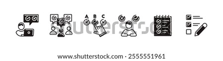 questionnaire select choice survey icon set business solution selection multiple option symbol vector illustration