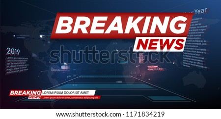 Modern futuristic template for news on background.Digital data visualization. Business technology concept.Banner breaking news, important news,Vector illustration