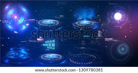 HUD GUI  futuristic element. Set of Circle Abstract Digital Technology UI Futuristic HUD Virtual Interface Elements Sci- Fi Modern User For Graphic Motion