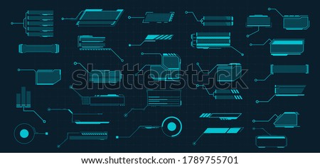 Callouts titles. Callout bar labels, information call box bars and modern digital info. Tech digital info boxes hud templates. Futuristic set advertising communication. Vector illustration