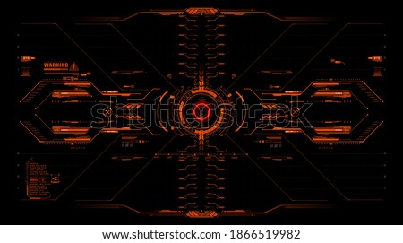 Futuristic frame for target screen and border aim control panel HUD, GUI, UX interface screen design. Virtual reality. Futuristic VR Head-up Display Design. Sci-Fi Helmet HUD. Future Technology.