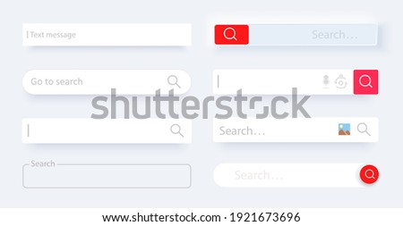 Search bar. Set Search bar vector element design, set of search boxes ui template isolated on gray background. Search Address and navigation bar icon. Vector illustration
