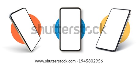 Realistic UI, UX phone mockup. Smartphone blank screen, phone mockup. Template for infographics or presentation UI design interface. Cellphone frame with blank display