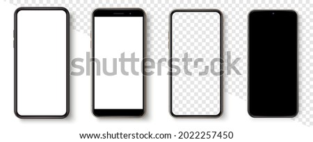 Realistic smartphone mockup set. Mockup phone for visual ui app demonstration. Vector mobile set device concept. Detailed Mockup Smartphone