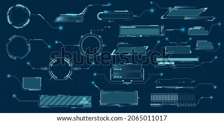 Names of callouts. Callout labels, call information panels and modern layout templates for digital information blocks.  Futuristic set advertising communication. Vector illustration