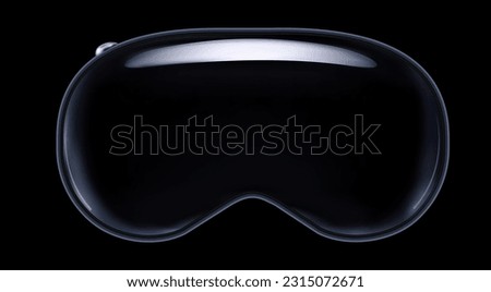 High-tech futuristic technology Advanced Vision pro-virtual reality glasses innovative technology, isolated on a black background. Vector illustration