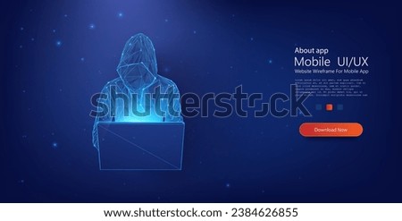 Similar – Image, Stock Photo Cyber security. Program code on screen. Using computer and programming to break code. Cyber security threat. Internet and network security. Stealing private information