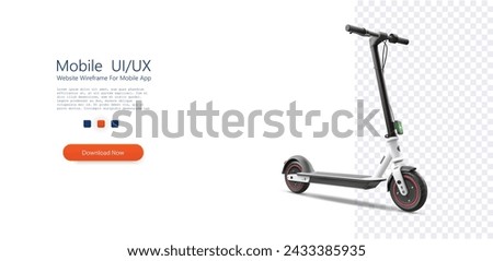 Modern Electric Scooter Isolated on Transparent Background. Sleek electric scooter with a contemporary design, isolated on a transparent background for versatile use. Green Electric Kick Scooter