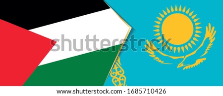 Palestine and Kazakhstan flags, two vector flags symbol of relationship or confrontation.