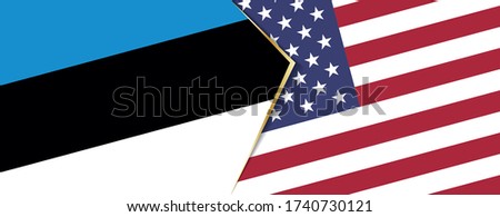 Estonia and United States flags, two vector flags symbol of relationship or confrontation.