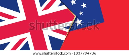 United Kingdom and Samoa flags, two vector flags symbol of relationship or confrontation.