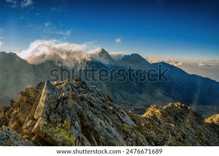 Similar – Image, Stock Photo Amazing view of rocky cliff and sea