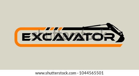 Excavator Vector Logo Template. construction, vector illustration