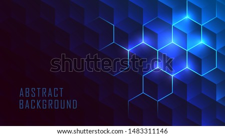Isometric Hive gradient background in futuristic glowing concept suitable for futuristic background cover or banner