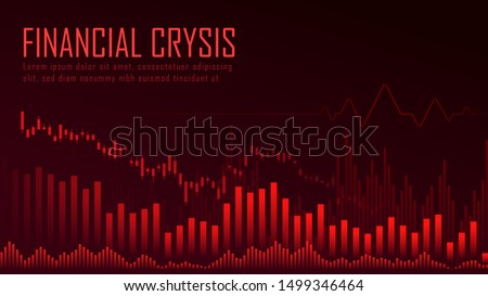 Financial crysis graphic concept in down trend suitable for financial investment or Economic webpage, banner, presentation, Vector illustration