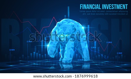 Concept art of Bearish in futuristic idea suitable for Stock Marketing or Financial Investment Foto stock © 