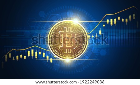 Up trend Technical graph of Bitcoin in futuristic concept