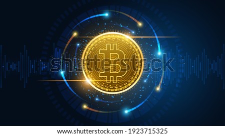 Technical graph of Bitcoin in futuristic concept