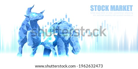 Concept art of Bullish and Bearish Stock Market suitable for Stock Marketing or Financial Investment Foto stock © 