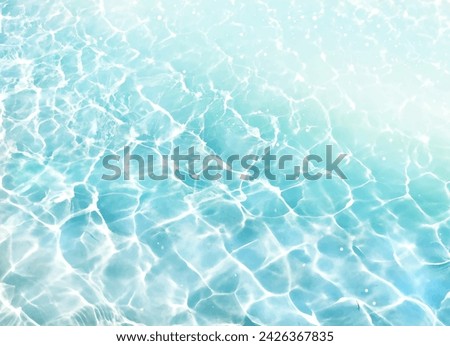 Caustic light deep wave vector design texture. Sea or ocean water background. Summer beach aestetic. Natural transparent underwater surface. Clean sparkling waterscape. Swimming pool aqua reflections.