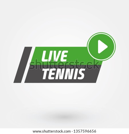 Vector Live Stream, Live Icon Flat Style with Play Button Isolated on Transparent Background for Blog, Player, Broadcast, Website, Online Radio, Media Labels, Logo. Live Stream Banner. - Vector