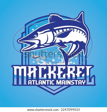 Mackerel Fishing Logo Design suit for Tournament, Club and Angler